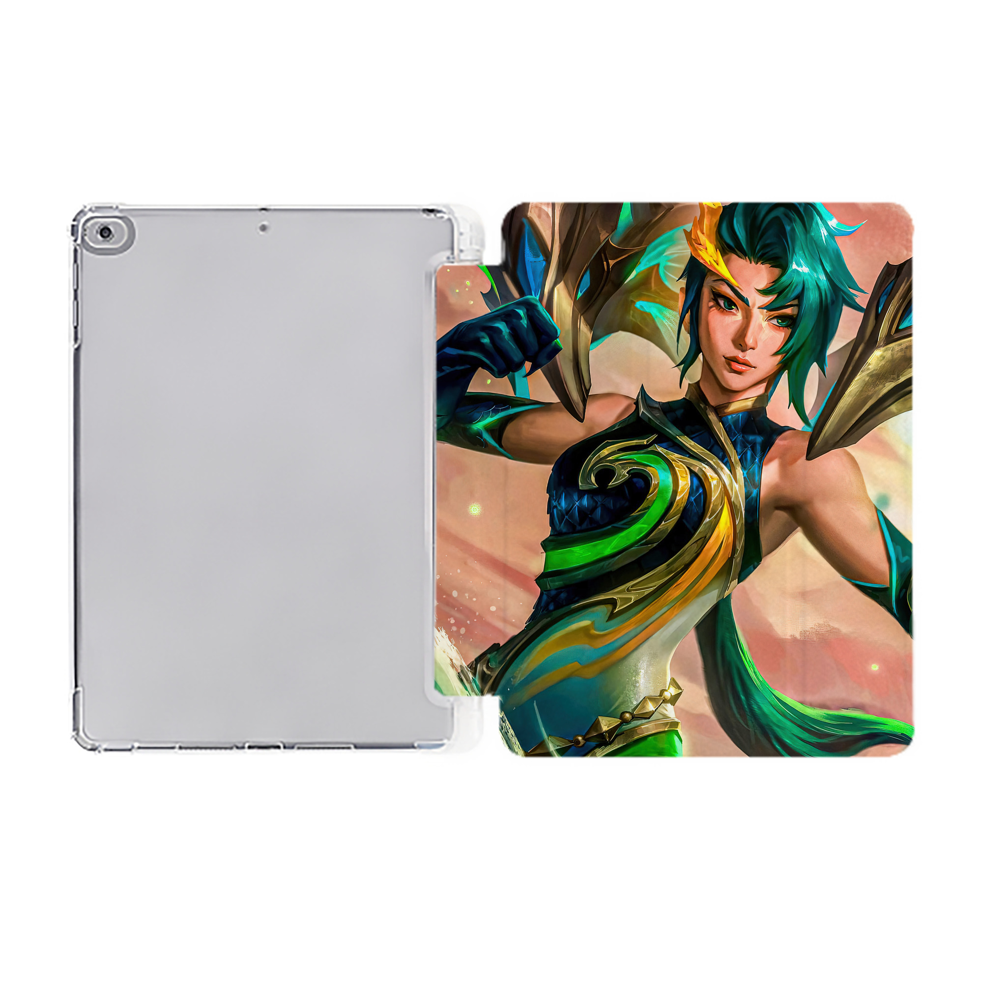 （画像用） リーグ・オブ・レジェンド League of Legends LOL IPad ケース ペン収納付き 三つ折りスタンド PUレザー×シリコン 対応機種9.5/10.5/10.9インチ